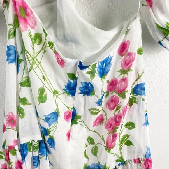 Alice McCall Rolling Meadows Floral Midi Dress Cut Out Cotton White Summer Party - Picture 8 of 14